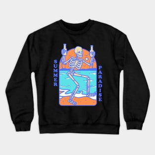 Summer Paradise Skeleton Beach Party Crewneck Sweatshirt